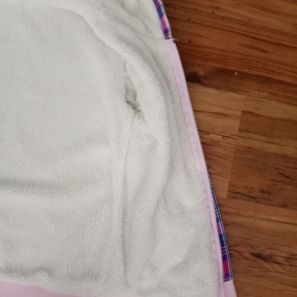 Girls Sherpa Lined Plaid Hoodie - Picture 5 of 10